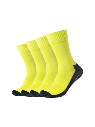 camano Sportsocken Atmungsaktiv Bequem Perfekte Passform Tennissocken Verstärkt Herren und Damen 4er Pack function in lime