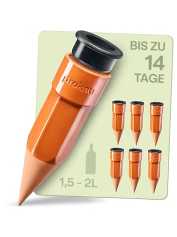 Praknu Tonkegel Bewässerung 6er Set mit Adapter für 1,5-2L PET-Flaschen