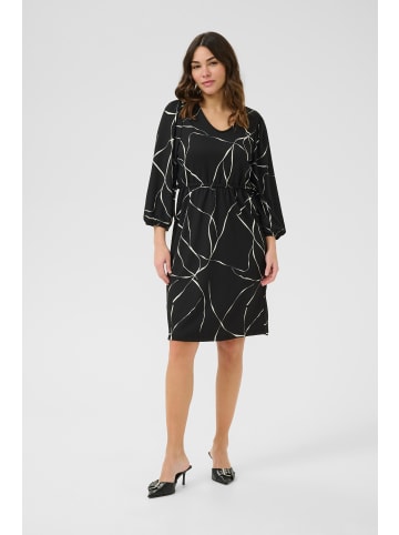 Kaffe Kleid KAkatrine Regular fit in Black/Chalk Graphic Lines
