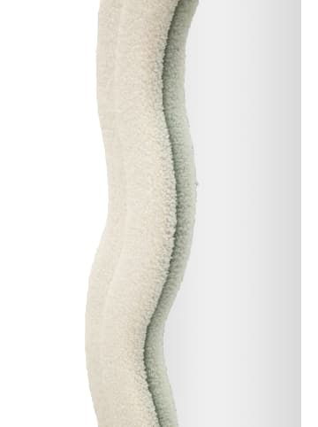Mauro Ferretti Wandspiegel aus cremefarbenem Bouclé, 60 x 4 x 160 cm