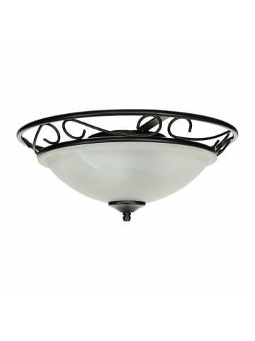 Licht-Erlebnisse Deckenlampe Ø 38 x (H)15 cm in Schwarz matt Weiß