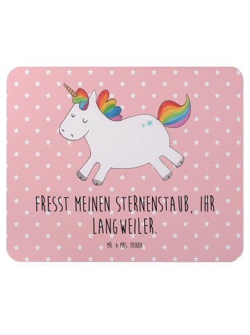 Mr. & Mrs. Panda Maus-Pad Einhorn Happy mit Spruch in Rot Pastell