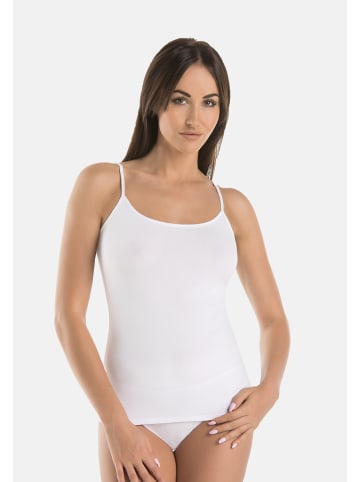 Teyli Dünn geschnürtes Unterhemd mit Rundhalsausschnitt Melisa in weiß