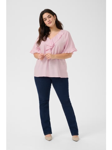 KAFFE curve Kurzarm-Bluse KCmeriana Regular fit in Pink Lady