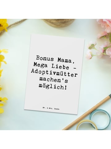 Mr. & Mrs. Panda Postkarte Adoptivmutter Liebe mit Spruch in Weiß
