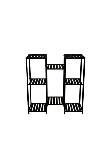 relaxdays Blumenregal in Schwarz - (B)80 x (H)81 x (T)28,5 cm