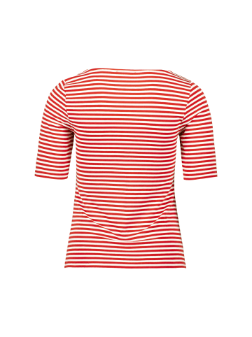 Zero  Streifenshirt mit U-Boot Ausschnitt in RedCream