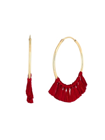 Elli Ohrringe 925 Sterling Silber Tassel in Rot