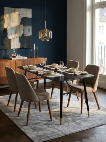 KADIMA DESIGN Esszimmertisch 140x80x76 cm Esstisch in Marmor-Optik Modern, in Schwarz