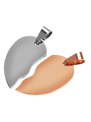 Adeliás Unisex Anhänger – Herz Gravuranhänger aus Edelstahl in weiß