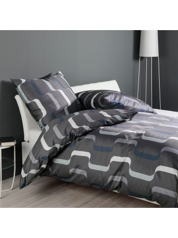 Janine Bettwäsche 87107 anthrazit in anthrazit blau