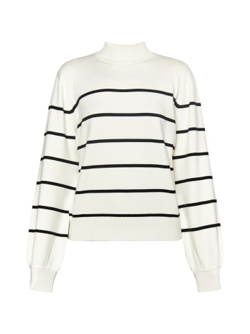 DreiMaster Damen Strickpullover in Wollweiss Schwarz