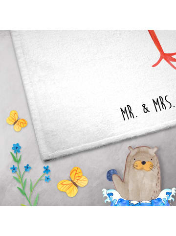 Mr. & Mrs. Panda Handtuch Storch ohne Spruch in Weiß