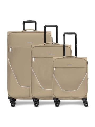 Stratic taska 4 Rollen Kofferset 3-teilig mit Dehnfalte in taupe