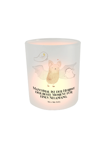 Mr. & Mrs. Panda Kerzenglas Fledermaus Gespenster mit Spruch in Transparent