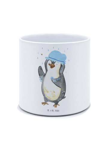 Mr. & Mrs. Panda Pflanzgefäß Pinguin Duschen ohne Spruch in Weiß
