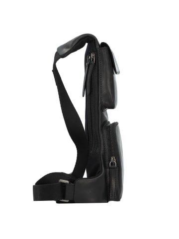 Greenburry Pure Black Sling Bag Leder 30 cm black