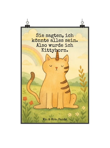 Mr. & Mrs. Panda Bild Einhorn Katze Design mit Spruch in Weiß