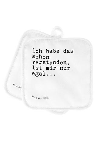 Mr. & Mrs. Panda Ofenhandschuhe Ich habe das schon... mit Spruch in Weiß