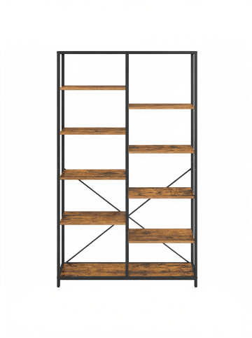 VASAGLE Bücherregal Barnet in Vintagebraun, Schwarz - (B)100 x (H)170 x (T)30 cm