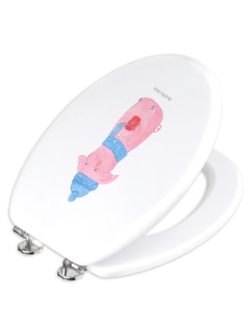 Mr. & Mrs. Panda Toilettendeckel Schweinchen Glühwein ohne Spruch in Weiß
