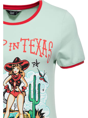 Queen Kerosin Shirt "Contrast T-Shirt Deep in Texas" in Grün
