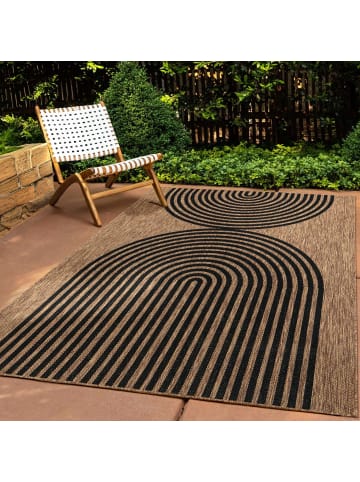Tara Carpet Indoor-/ Outdoor-Teppich Columbia Fashion Wave in Schwarz