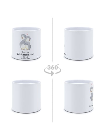 Mr. & Mrs. Panda Blumentopf Pinguin Bestes Schätzelein der Welt ... in Weiß