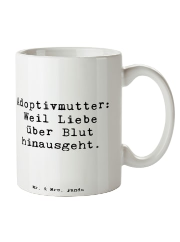 Mr. & Mrs. Panda Tasse Adoptivmutter Liebe mit Spruch in Weiß