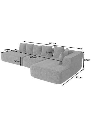MCW Sofa-Garnitur Q28 Liegefläche rechts, Creme