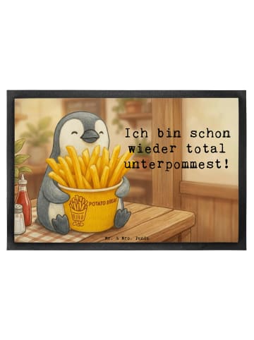 Mr. & Mrs. Panda Schmutzfangmatte Pinguin Pommes Eimer Design mi... in Weiß