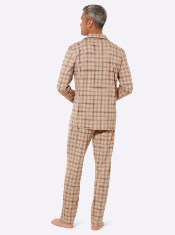Sieh an! Schlafanzug in beige-kariert