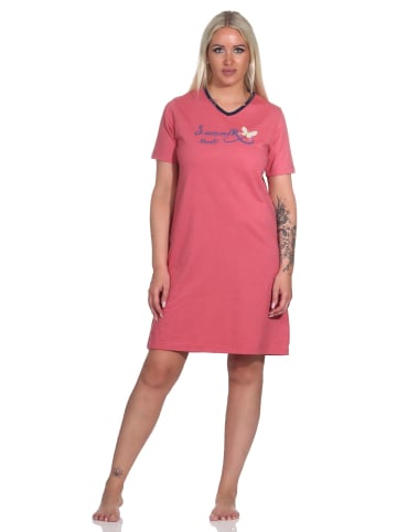 NORMANN kurzarm Nachthemd Schmetterling - 79365 in rot