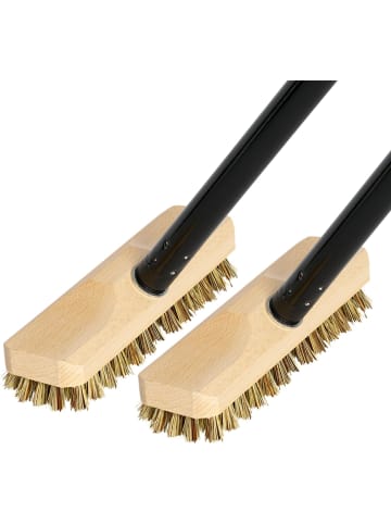 Novaliv Novaliv 2X Wischer aus stabilem Holz mit Kunststoff Borsten mit Gewind in Braun