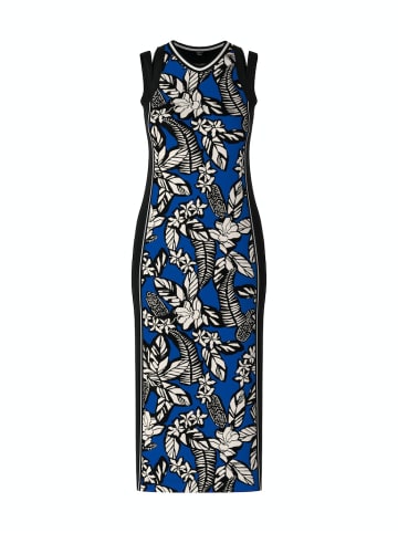MARC CAIN Langes Kleid aus Baumwollripp in Blau