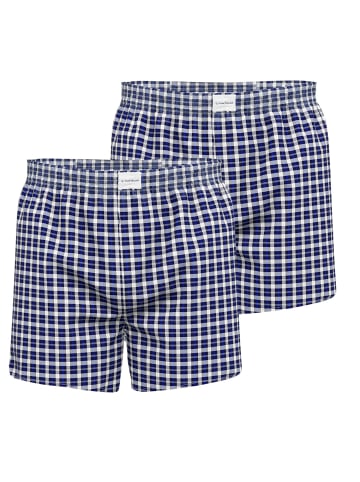 Tom Tailor Webboxershorts 2er Pack in Blau / Kariert