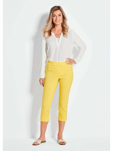 GOLDNER Kurzgröße:  Schlupfhose LOUISA mit Steppnähten in gelb