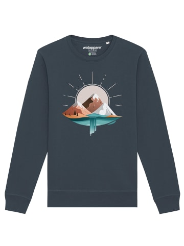 wat? Apparel Sweatshirt Sunrise & Lake in India Ink Grey