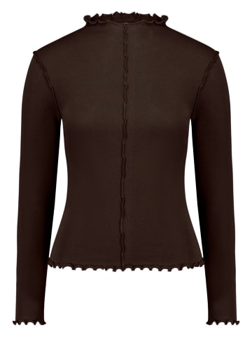Zero Langarm-Shirt unifarben in Chocolate Plum