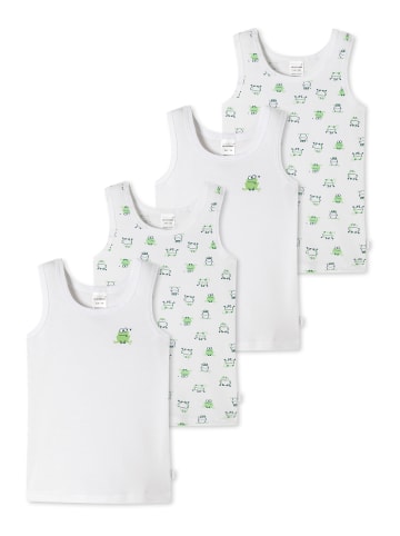 Schiesser Unterhemd 0/0 - Fine Rib Organic Cotton in weiß, grün