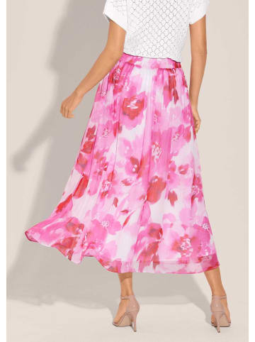 MADELEINE Langer Rock mit Unikat-Print in pink / multicolor