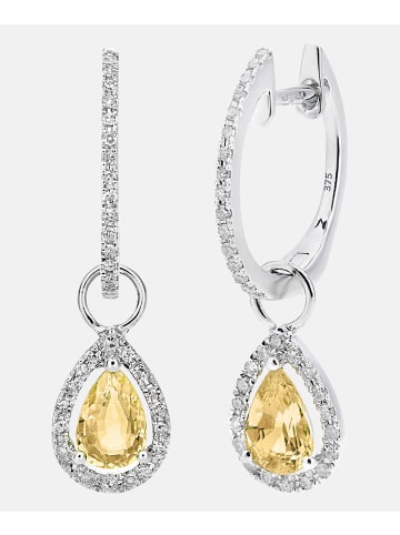 Diamant L'éternel Ohrhänger aus 375 Weißgold mit Diamant mit Citrin