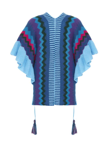 usha FESTIVAL Women Poncho in Blau Mehrfarbig