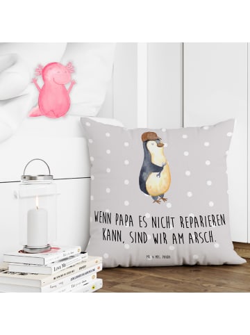 Mr. & Mrs. Panda Kuschel Kissen Wenn Papa es nicht reparieren ka... in Grau Pastell