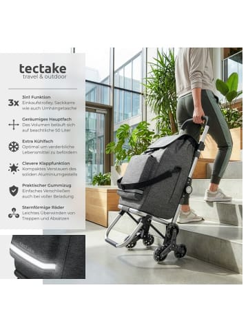 tectake Einkaufstrolley Shopper inkl. Kühltasche, leichtgängige Treppensteiger-Räder, gr