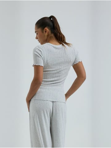Seamless Basic T-Shirt Jacquard in Lt grey melange