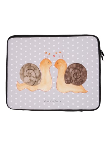 Mr. & Mrs. Panda Notebook Tasche Schnecken Liebe ohne Spruch in Grau Pastell