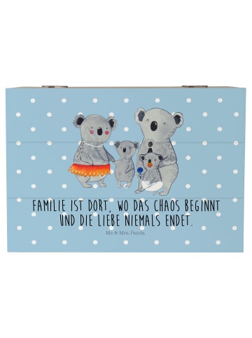 Mr. & Mrs. Panda Box Koala Familie mit Spruch in Blau Pastell