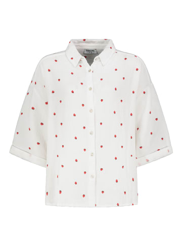 Sublevel Design Muster Hemd Bluse mit 3/4 Arm in Weiß-3