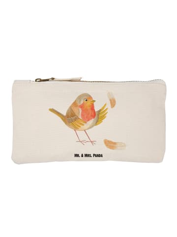 Mr. & Mrs. Panda Menschrmäppchen Rotkehlchen Federn ohne Spruch in Weiß